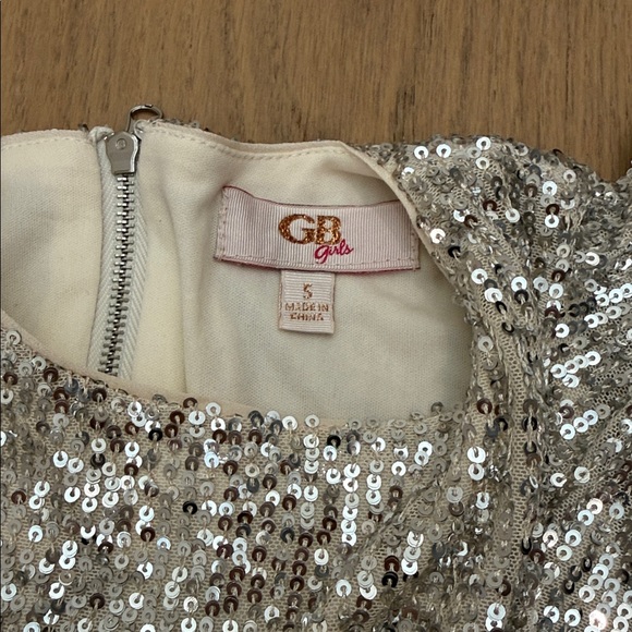 GB Girls Glittering Silver Formal Dress - Picture 2 of 6
